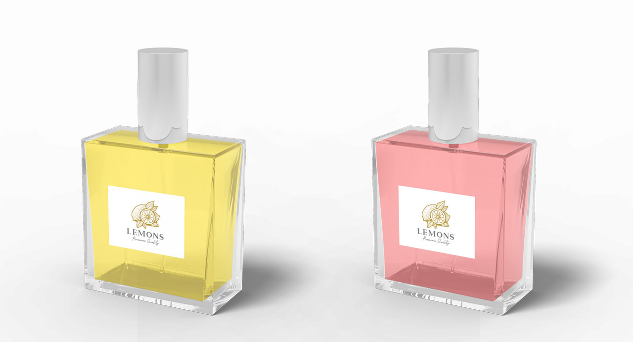 黄色い香水とピンクの香水の比較