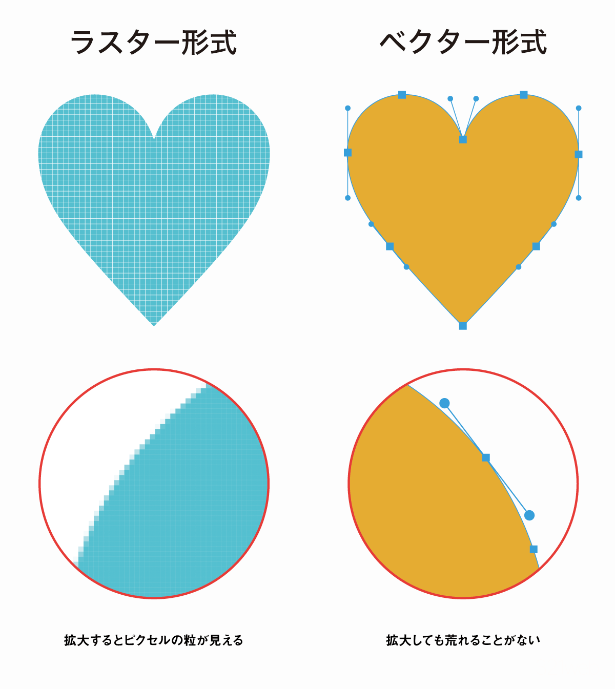 ラスターとベクターの違い　図解