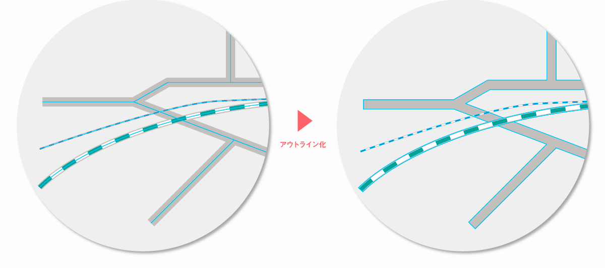 線のアウトライン化