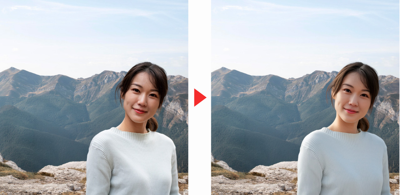 光源が違う写真を調和